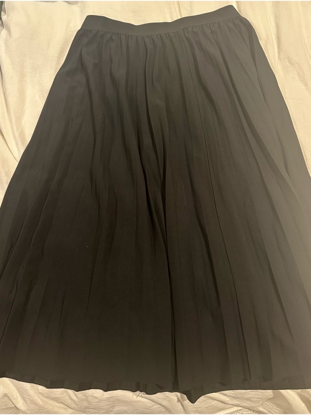 Black Pleated Midi Skirt - Women